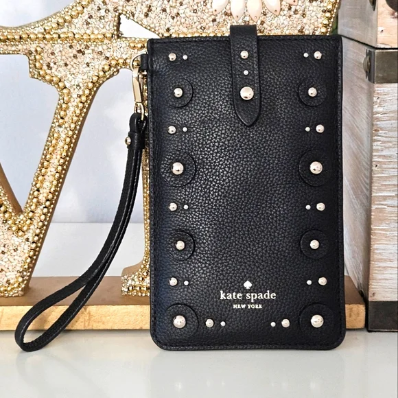 kate spade Black Studded Wristlet 3.25 x 6.25 inches - Picture 13 of 13